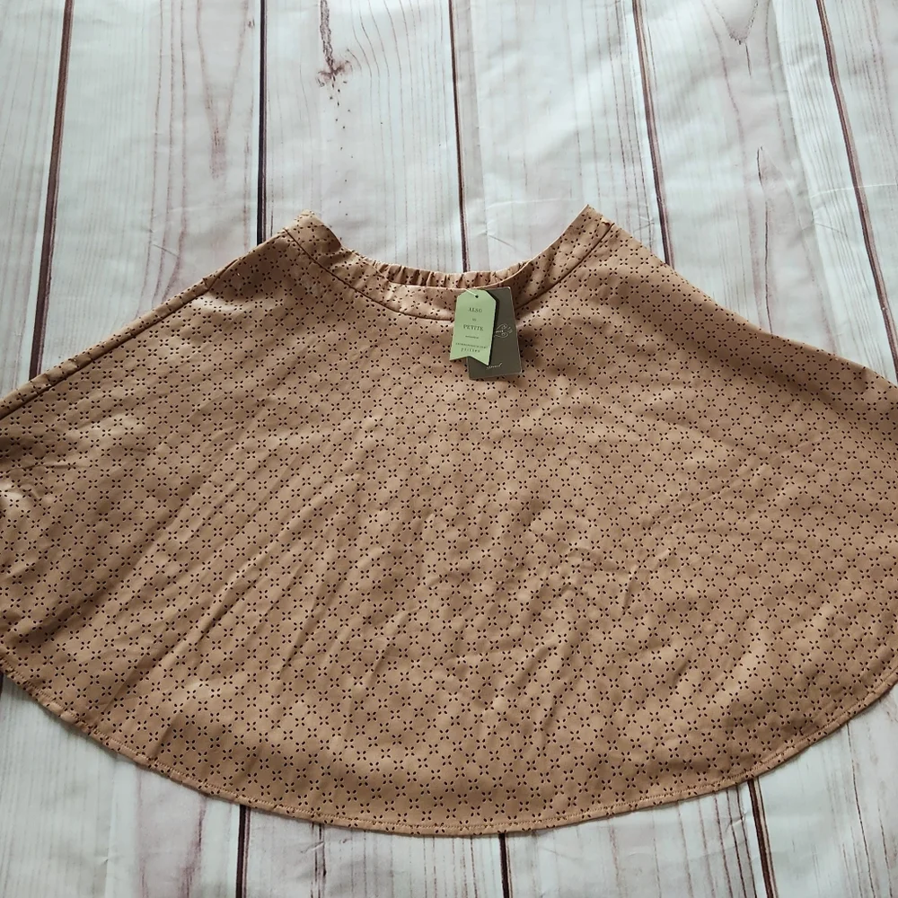NWT Anthropologie "Astral Swing Skirt" Faux Leather Perforated | Women's Size 10 - Picture 5 of 12